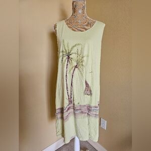 Pussers British Virgin Islands 100% Cotton Palm Tree Print Swim Cover-Up LARGE